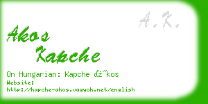 akos kapche business card